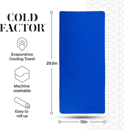 COLD FACTOR Instant PVA Cooling Towels, Cooling Neck Wraps, Blue, 3 Pack