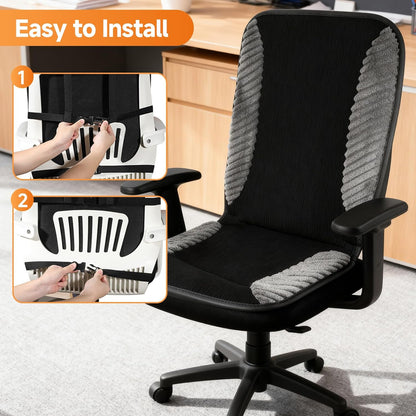 Heated Seat Cushion for Office Chair Back and Seat Warmer Pad with 110V Adapter