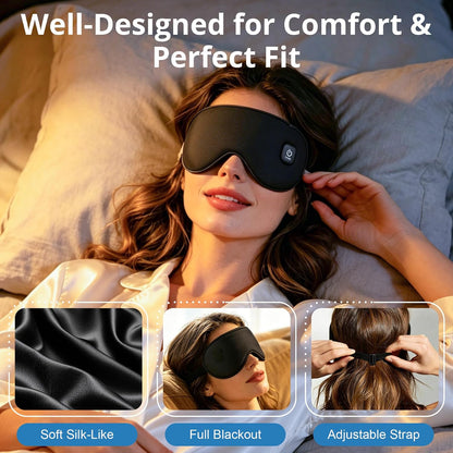 Heated Eye Mask for Dry Eyes, Cordless Warm Eye Compress, Heat and Cooling