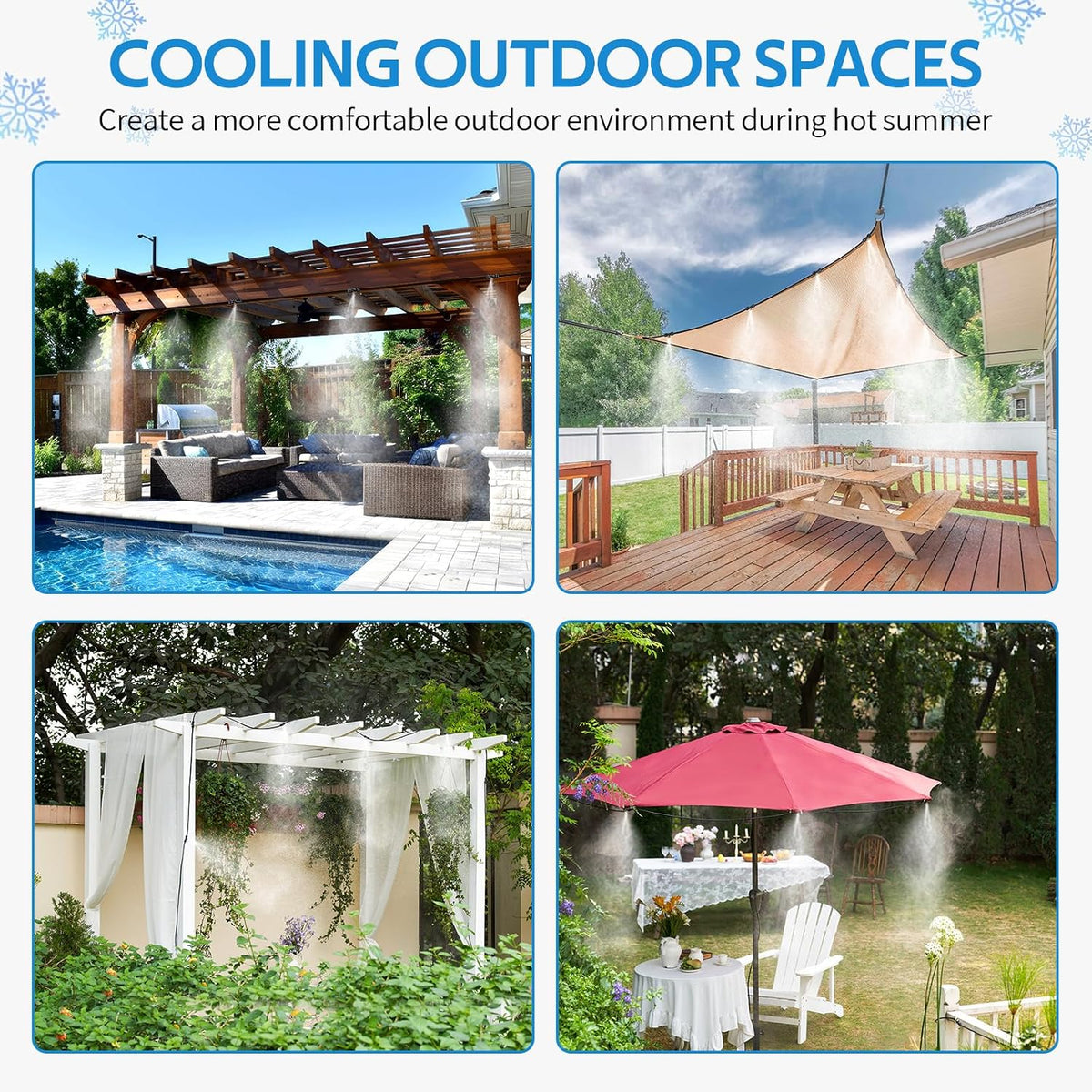 homenote Misting Cooling System, 75FT(23M) Pre-Assembled Mister Kit