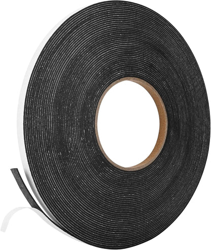 Kikerike Self Adhesive Foam Tape Weatherstrip 1/2In x 1/4In x 42Ft High Density Foam Insulation Strips Seal Weather Stripping with Strong Adhesive for Door and Window Sound Isolation Soundproofing