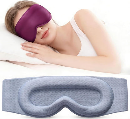 100% Blackout Weighted Sleep Mask: 3D Contoured Eye Mask with Full Coverage for Lash Extension - Soft Memory Foam,Adjustable Size - Eye Cover for Airplane Travel Essential,Meditation Blindfold