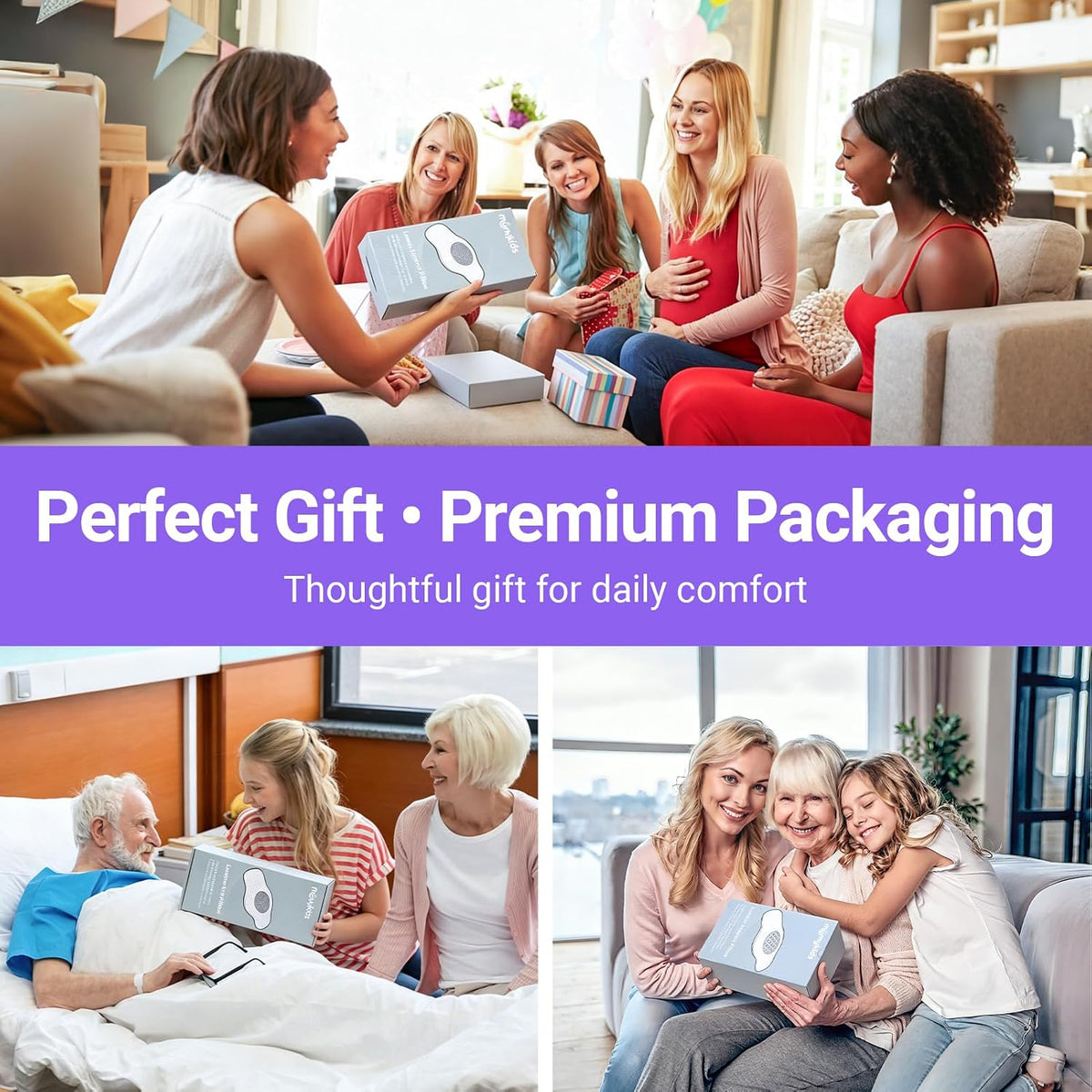 Lumbar Support Pillow for Sleeping, Memory Foam Lower Back Pillow with Adjustable Height Pad, Removable Washable Cover, Ergonomic Lumbar Cushion for Bed, Couch, Gift Box