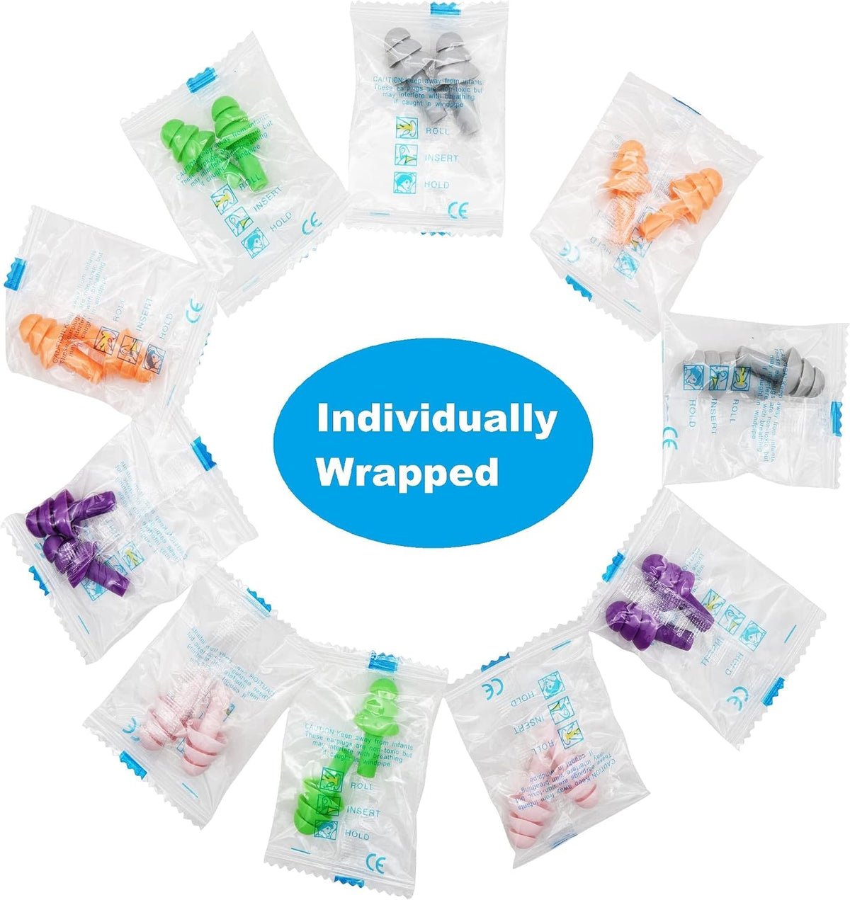 50 Pair of Soft Reusable Silicone Ear Plugs for Sleeping Swimming Concert Music Construction Work Industrial Shooting - Hearing Protection up to 25dB NRR - Waterproof Ear Plugs for Swimming Adult Men