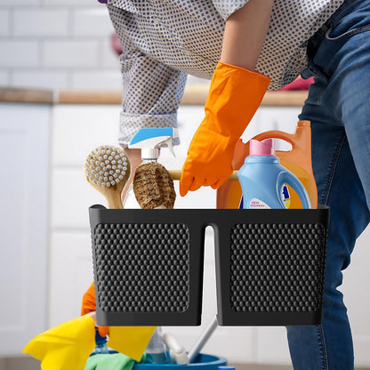 Shower Caddy Portable and Cleaning Caddy Organizer for Bathroom, Kitchen,Toiletries Storage, Caddy organizer with handle, Rust-Resistant, Durable Material(Milky White, 9.36"L×7.73"W×7.24"H)