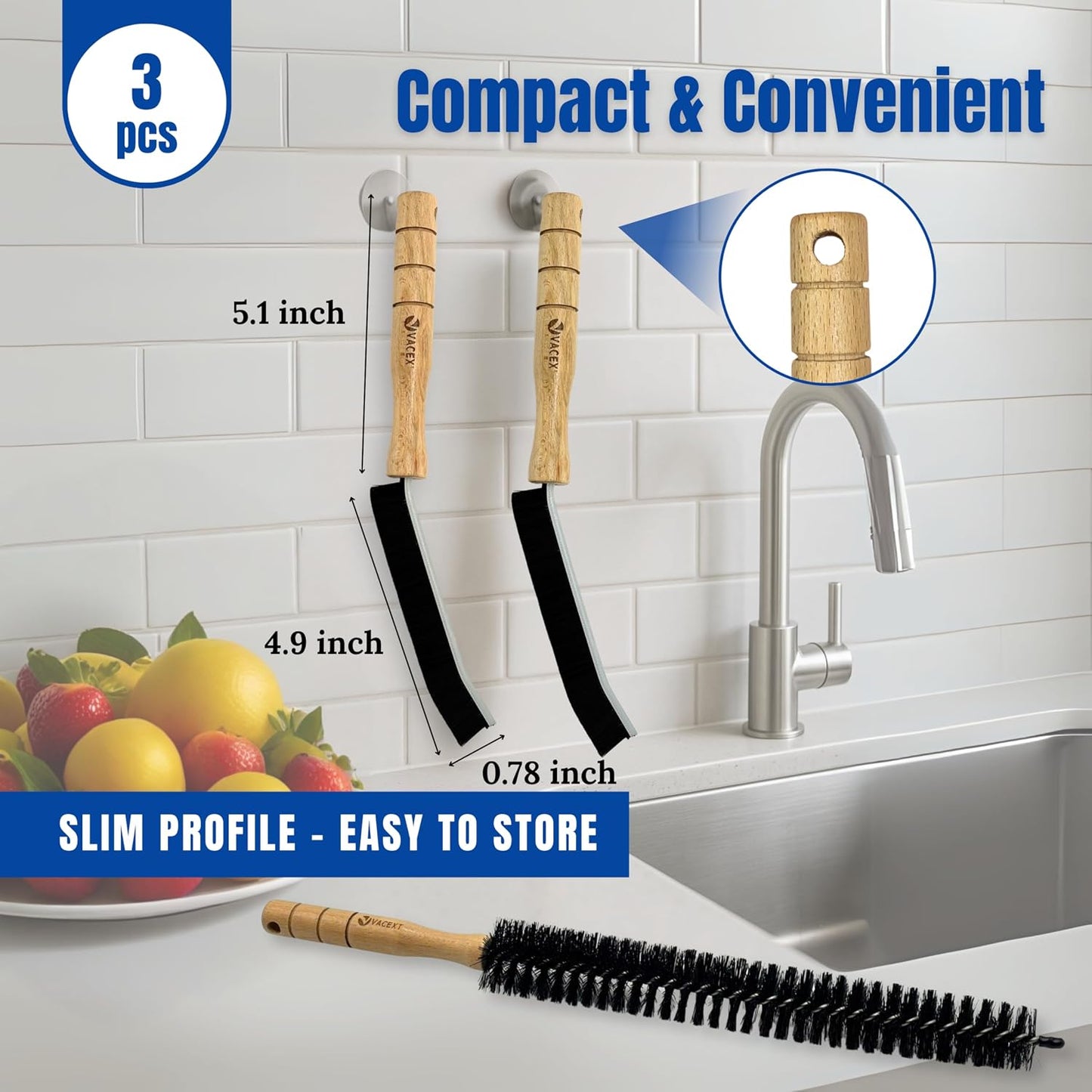 Dryer Lint Brush Vent Trap Cleaner, Refrigerator Condenser Coil Brush & Crevice Gap Cleaning Brush (2PCS) for Household Use - Grout Scrub Brush, House Cleaning Supplies, Home Essentials