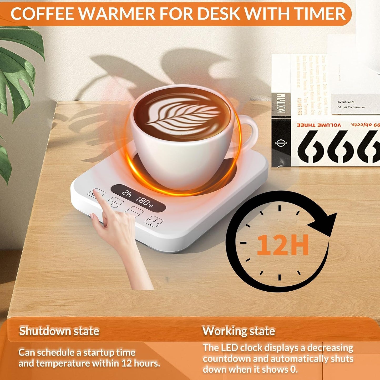 Coffee Mug Warmer, Cup Warmer with Auto Shut Off, Fast Bottle Warmers for All Bottles，3 Temp Settings, Multifunctional Bottle Warmer for Coffee, Beverage, Milk, Tea, Coffee Warmer Plate,Black