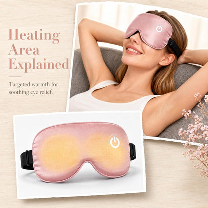 Heated Eye Mask for Dry Eyes, Cordless Rechargeable Warm Compress with 100% Mulberry Silk Cover, 3 Heat Settings, 20-Min Auto-Off, FSA-HSA Eligible Eye Mask for Home, Office & Travel