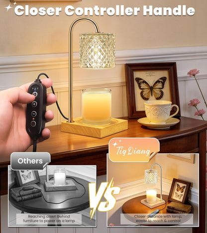 TigQiang Candle Warmer Lamp with Timer, Birthday Gifts for Women, Amber