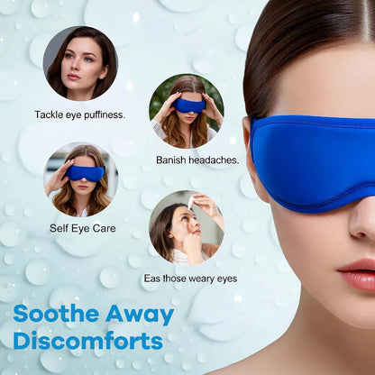 Contoured Cooling Gel Eye Mask: Ice Cold Compress for Puffy Eyes, Dark Circles, Sinus Pain & Surgery Relief, Reusable Therapy, Fits All Head Sizes, Daily Eye Care, Relaxation Beauty Gift, Blue