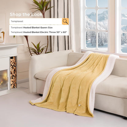 Templewet Heated Blanket Throw 50" x 60",Cute Electric Blanket,Racoon | Timer Settings,Auto Off,Soft Sherpa Heated Throw Blanket,Machine Washable,Fast Heating for Sofa Bed Office Use,Gifts for Mom