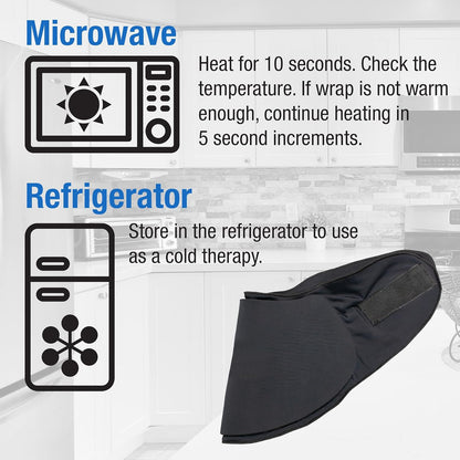 Eurow Luxe Hot & Cold Therapy Gel Neck Wrap, Adjustable One-Size for Neck, Shoulder, Back Pain Relief, Reusable, Contoured, Portable & Weighted for Comfort, Black