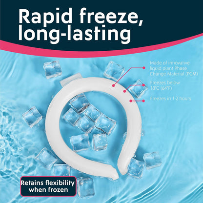 Magic Gel Neck Cooling Tube - Cooling Neck Ring - Reusable Ice Ring Wraps - Necks, Face Ice Coolers - Frozen Cool Wraps, Tubes for Summer Heat, Extremely Hot Weather - 2 Pack, B&W