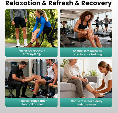 Leg Massager with Heat and Comression for Circulation and Pain Relief | Foot and Leg Massager Air Compression Boots with 9 Intensity Levels, Full Leg Recovery Therapy Mechine