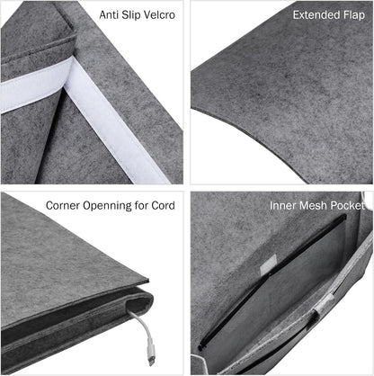 YOUDENOVA Bedside Caddy, Bedside Organizer for Dorm Room, Bunk Bed, Grey