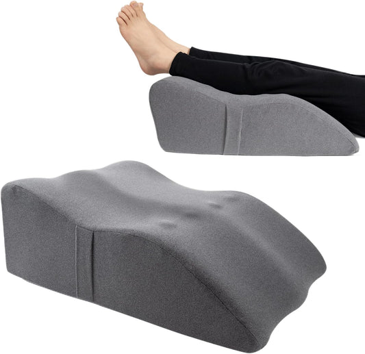 itcozy Leg Elevation Pillow for After Surgery, Memory Foam Leg Wedge Pillow with Ergonomic Curved Groove that Follows the Natural Leg Shape for Swelling, Recovery and Blood Circulation