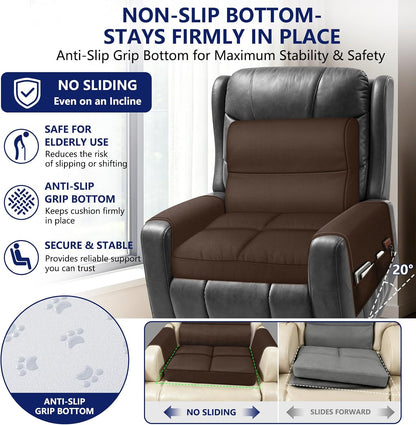 Chair Cushions for Elderly,20x16.5x4.5 Inch Rocking Chair Cushions Indoor,Memory Foam Recliner Cushions for Long Sitting, Sofas & Couches，Outdoor,Office Chair，wheelchair，Meditation and Floor Seating