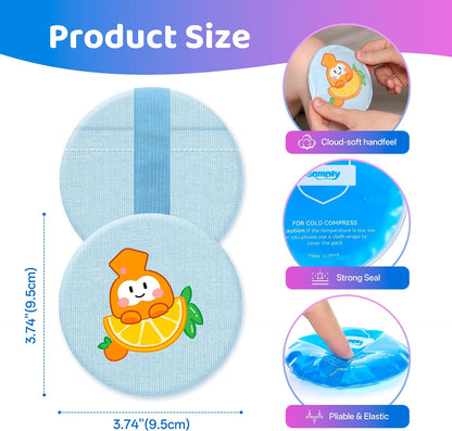 samply Small Gel Ice Packs, 5 Mini Reusable Cold Packs with 2 Covers