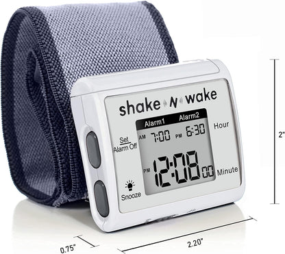 Tech Tools Vibrating Alarm Clock - Shake N Wake - Silent Alarm Wristband Watch - with Dual Alarms