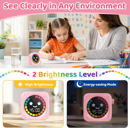 Visual Timer for Kids, 99 Minute Digital Cute Kids Visual Timer Classroom Timer for Homeschool Supplies Study Teaching Time Management Tool Countdown Productivity Timer, Blue, Colorful Display