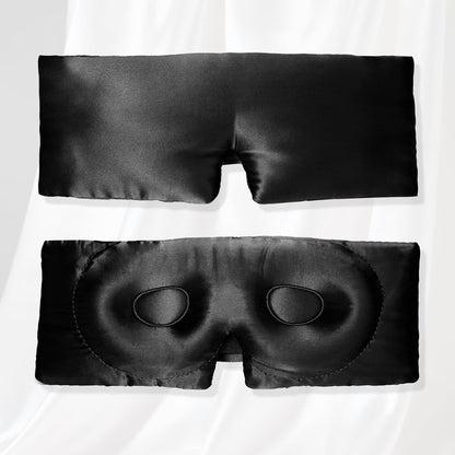 VOCOSTE 3D Pure Silk Sleep Mask with Travel Pouch, Black