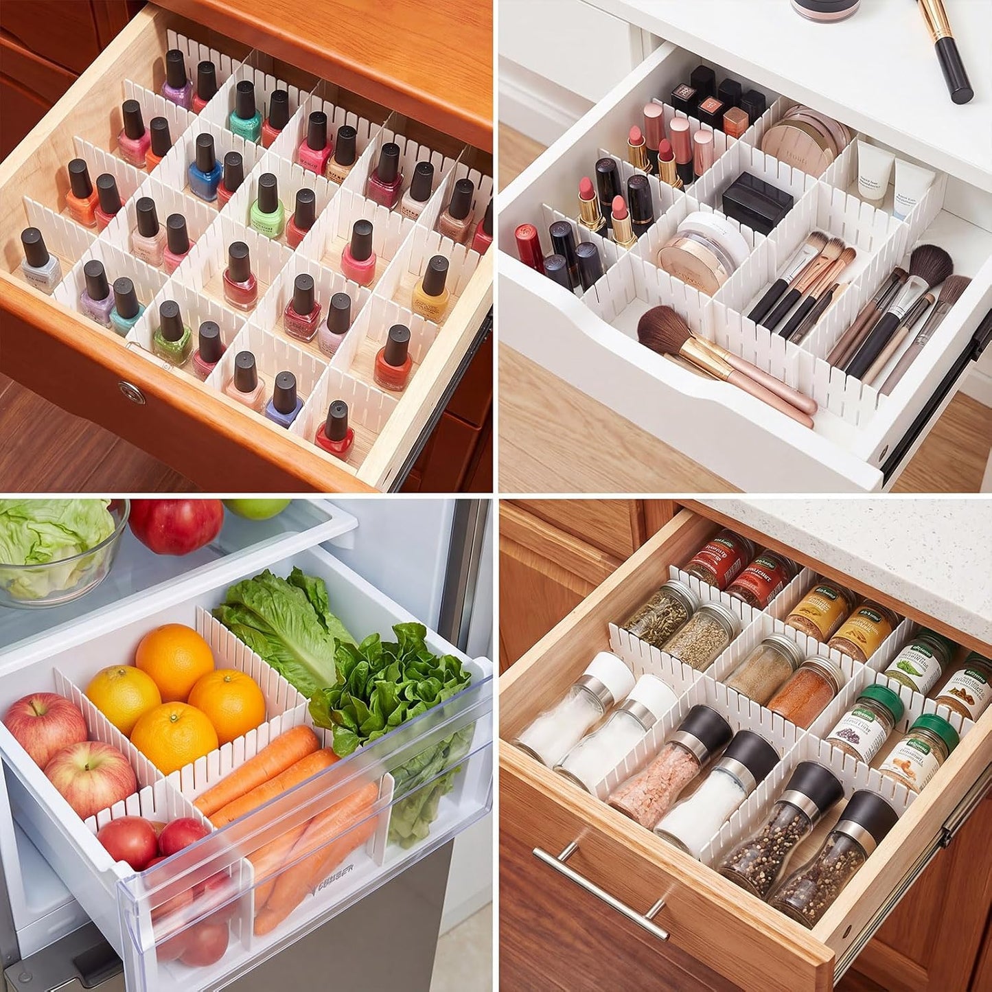 Vesici 80 Pcs Drawer Dividers Adjustable Plastic Organizer DIY Separators Storage Dividers for Socks, Underwear, Makeup, Tidy Kitchen, Bedroom, Dresser(Black)