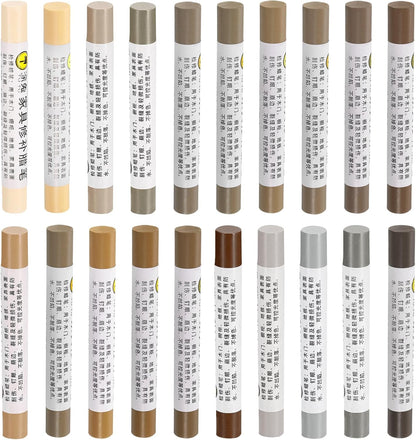 uxcell Furniture Repair Wax Crayons Kit, 20Pcs - Wood Filler Stick, Touch Up Furniture Markers - for Scratches Holes Tables Desks Wooden Floor Laminate Covers, Gray Series