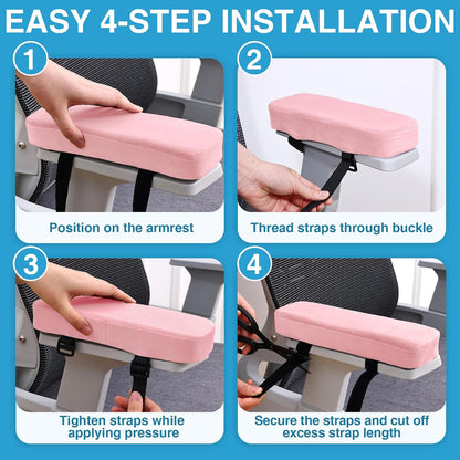 Smiry Memory Foam Office Chair Armrest Pads, Non-Slip Armrest Cushion