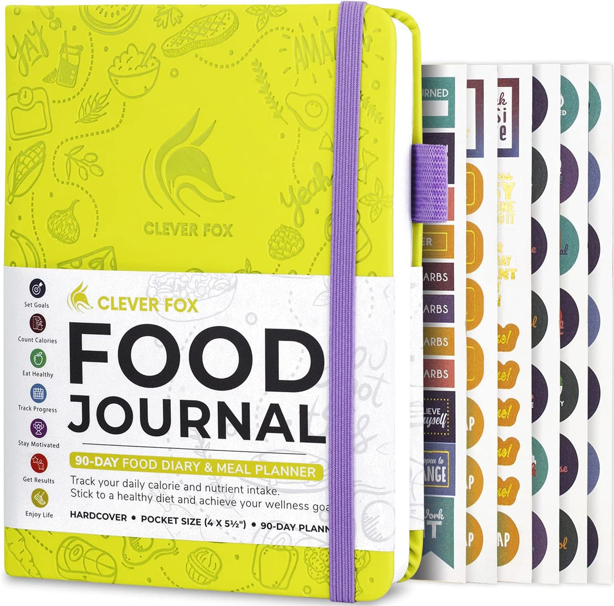 Clever Fox Food Journal for Women & Men, Weight Loss Tracker, Aquamarine