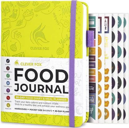 Clever Fox Food Journal for Women & Men, Weight Loss Tracker, Aquamarine