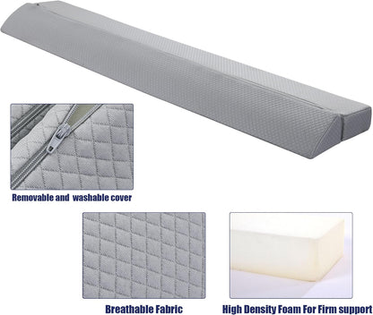 HOMBYS Wedge Pillow Headboard for Bed Gap,Foldable Bed Wedge Gap Filler Queen Size,Matterss Gap Filler,Multi Functional Bed Crack Pillow, Fill The Gap (0-7") Between Your Headboard and Mattress,White