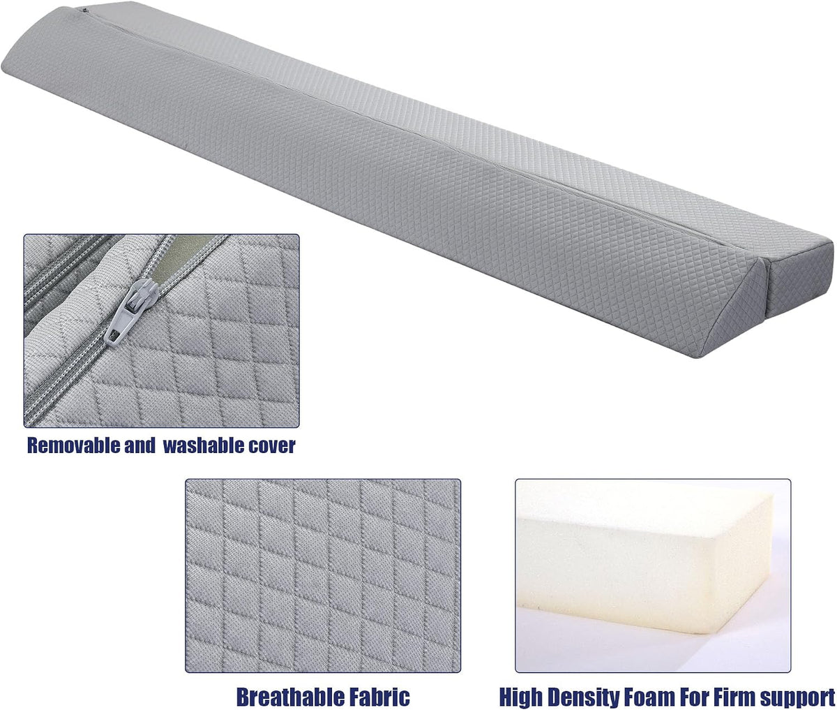 HOMBYS Wedge Pillow Headboard for Bed Gap,Foldable Bed Wedge Gap Filler Queen Size,Matterss Gap Filler,Multi Functional Bed Crack Pillow, Fill The Gap (0-7") Between Your Headboard and Mattress,White