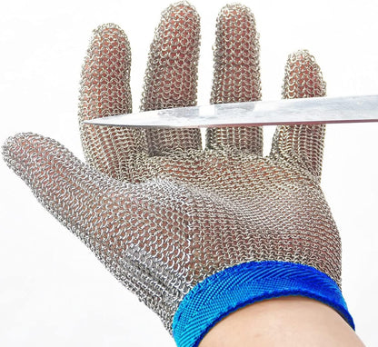 Dowellife Chainmail Glove, Cut Resistant Food Grade, Stainless Steel Mesh Metal Knife Cutting Glove for Butcher, Oyster Shucking Kitchen Mandoline Chef Slicing Fish Fillet (Medium)