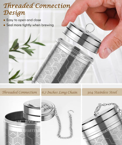 2 Pack 304 Steel Fine Mesh Tea Infusers for Loose Leaf Tea | Versatile for tea, spices & seasonings, fine mesh traps sediment, dishwasher-safe