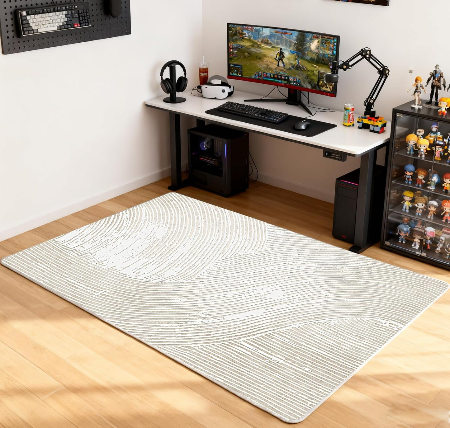 Electric Heated Carpet 35x55in Soft Plush Heating Rug 450W CX | Instant Warmth in 30s, 60 Heat Levels 12h Timer, Energy Efficient Safety Protection Ideal for Home Office Playroom 120V