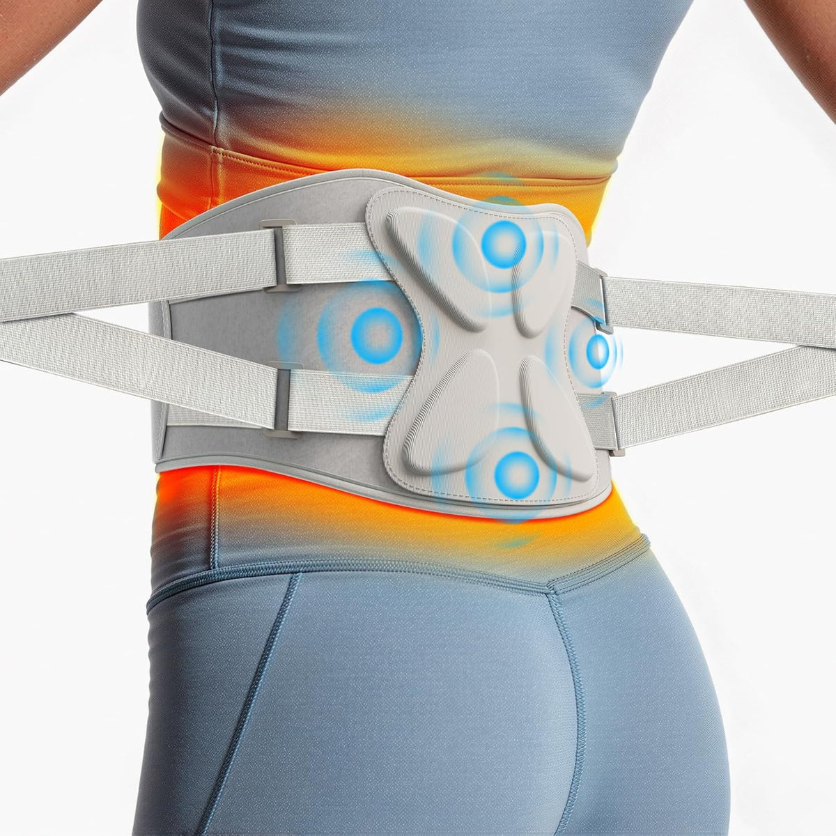 Lower Back Massager for Pain Relief, Portable Heating Pad for Back