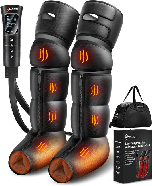Leg Massager with Heat, Compression Boots for Circulation and Pain Relief