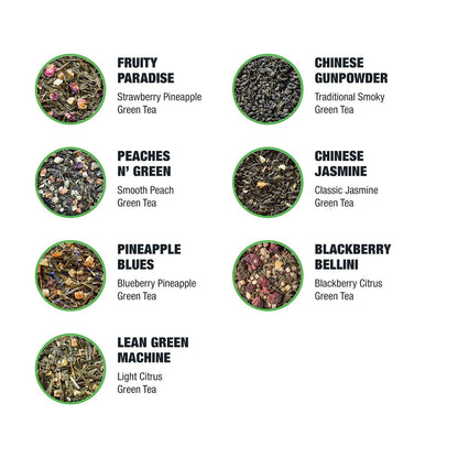 Tiesta Tea - Top 8 Favorites Sampler Set, Loose Leaf, Up to 80 Cups | High to No Caffeine, Hot & Iced, Tea Variety Pack with Green, Herbal, & Black, 8 Sample Pouches
