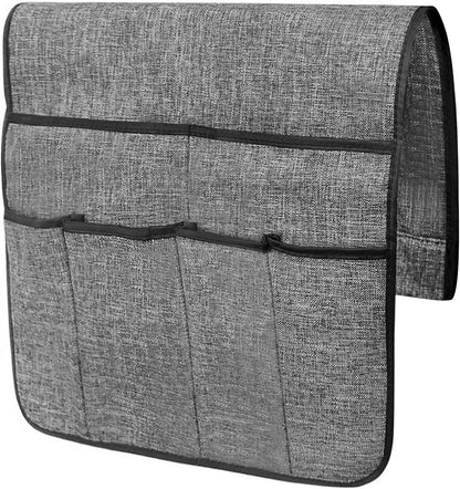 Couch Sofa Armrest Organiser Arm Chair Caddy Bedside Storage Pocket with 8 Pockets TV Remote Holder Bed Storage Pocket Bag for Cellphone Tablet Notepad Book Magazines DVD Glasses