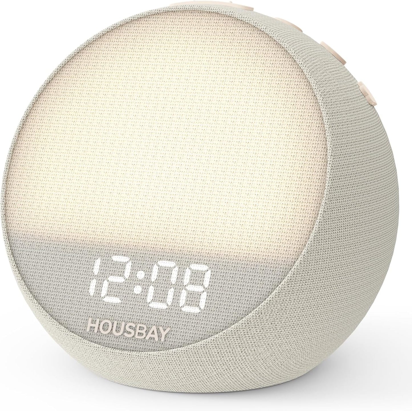 HOUSBAY MINI Sunrise Alarm Clock with Sound Machine | Rhythm Wake-Up Light, White Noise for Sleeping, Compact Phone-Free Bedrooms Clock, Putty