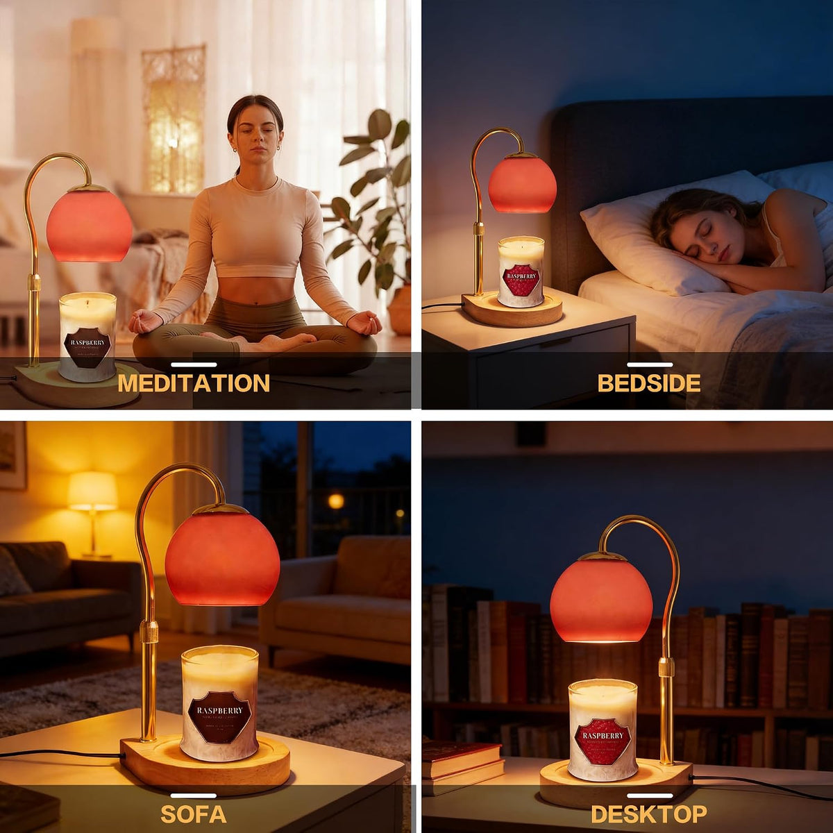 Candle Warmer Lamp with Timer 2H/4H/8H, Adjustable Height, Ocean