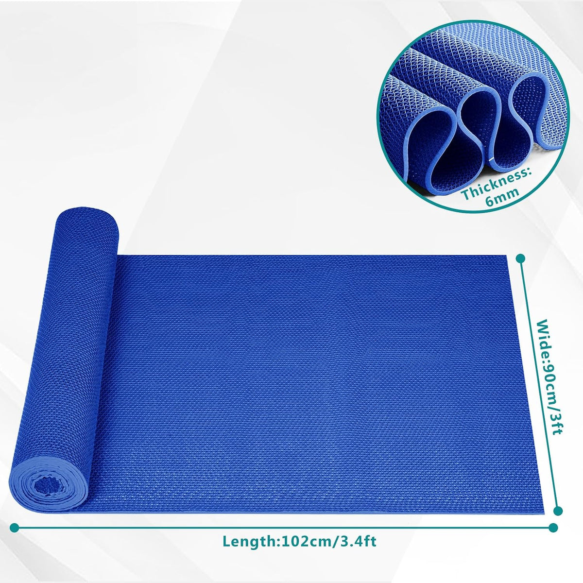 WochiTV Non Slip Drainage Mats PVC Pool Floor Mat 0.23'' Thick Outdoor Indoor Parking Space Mat for Bathroom Garage Basement Backyard Commercial Kitchen 3x16.6Ft