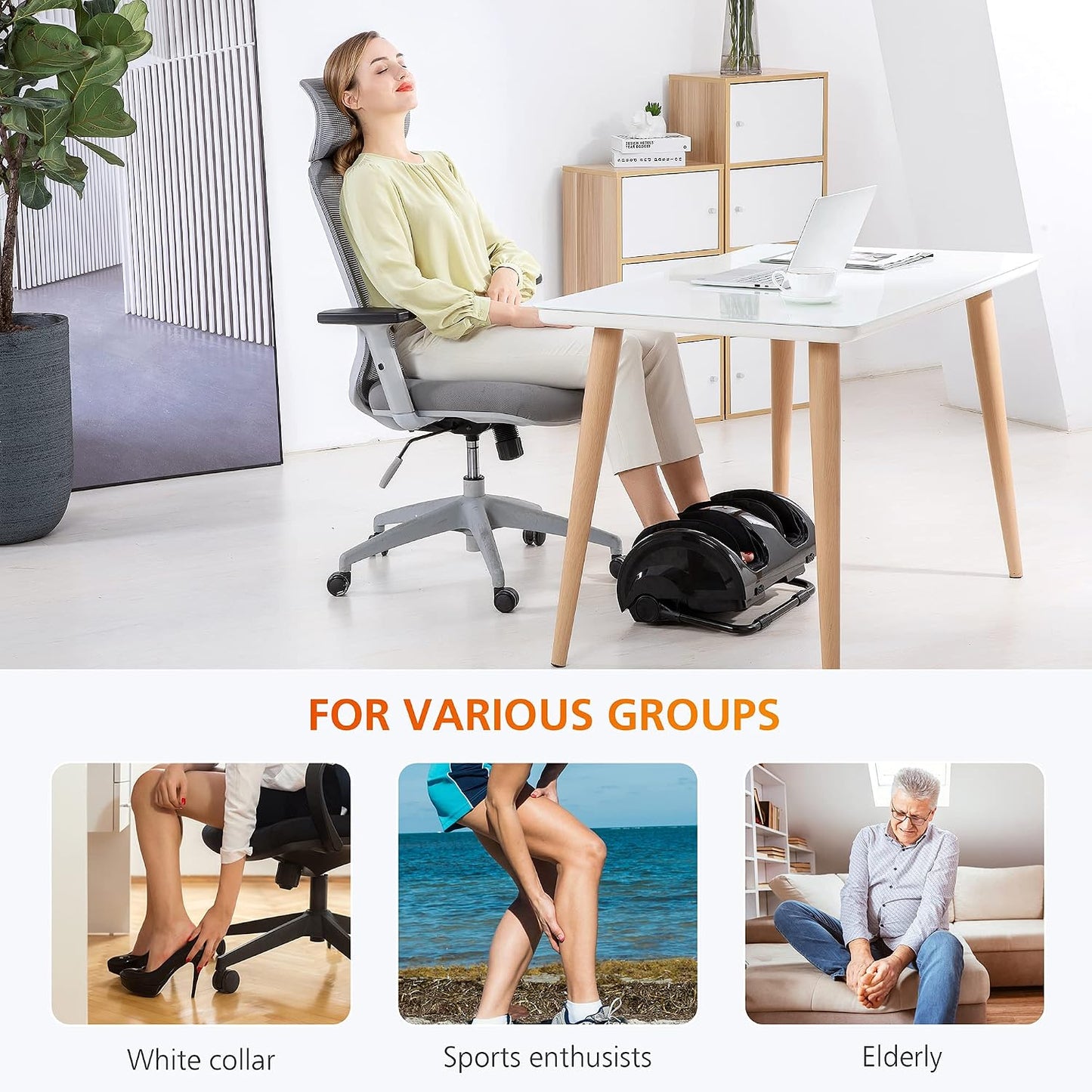 Snailax Foot Rest Under Desk at Work, Heated Under Desk Foot Stool with Double Layer Adjustable Height, Feet Warmer with Vibration Massage, Ergonomic Gaming Home Footstool for Lumbar Back Knee Pain
