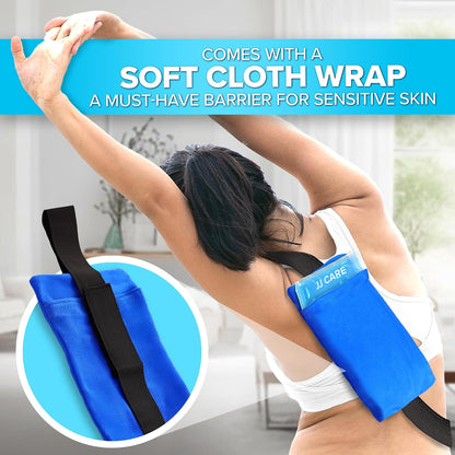 Ice Packs for Injuries Reusable (Pack of 2, XL) - Gel Ice Packs Reusable - Soft Ice Pack for Injuries with Wrap - Flexible Therapy, for Knee, Back, Neck, Wrist, & Ankle