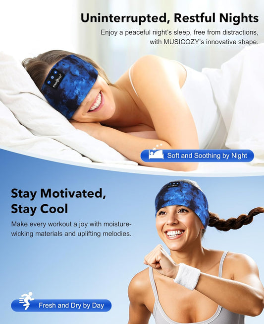 MUSICOZY Sleep Headphones Tie-Dye Bluetooth Headband Headphone for Sleeping