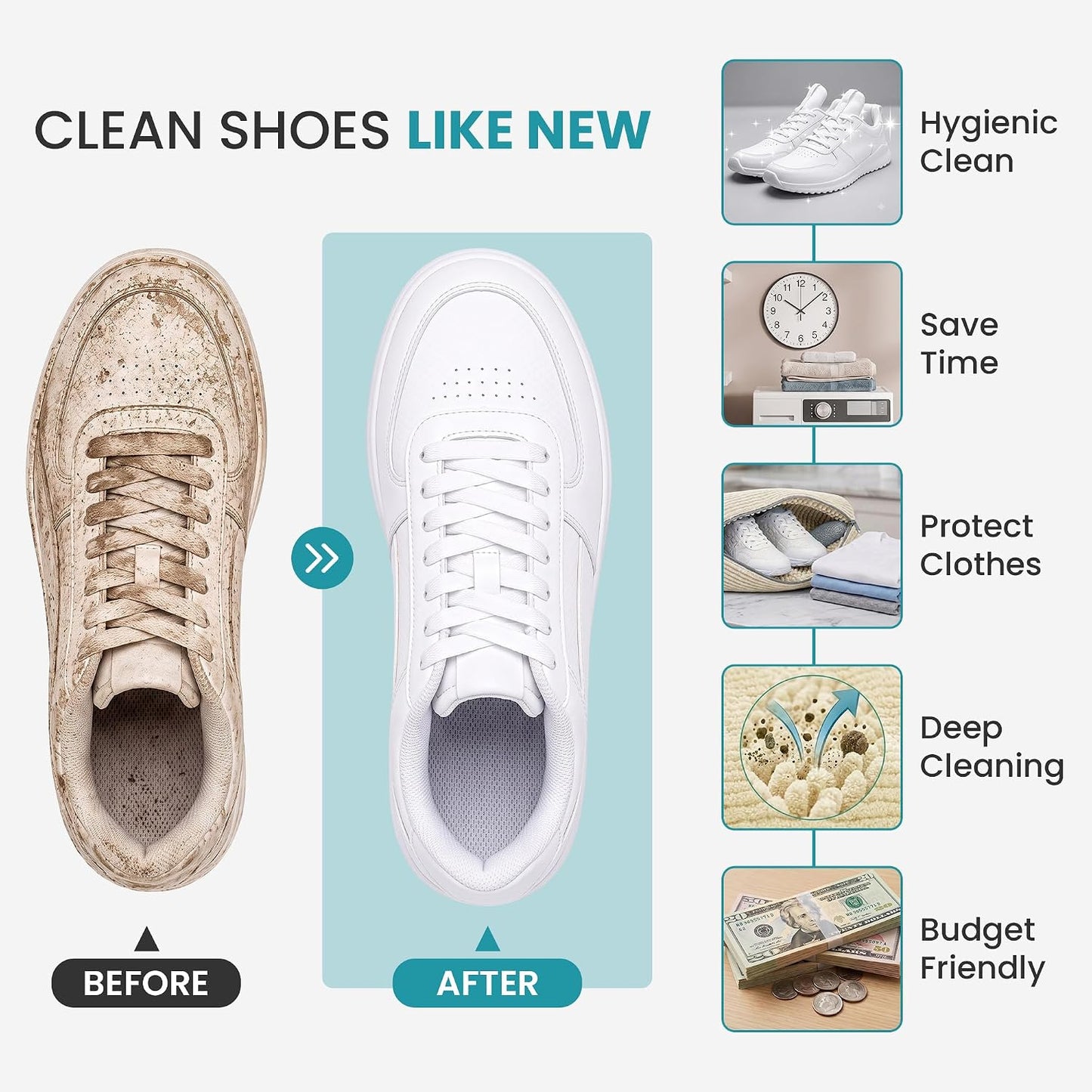 Shoe Washing Machine Bag for Washer and Dryer – 2pc Reusable Shoe Cleaning Bag for Sneakers & Tennis Shoes