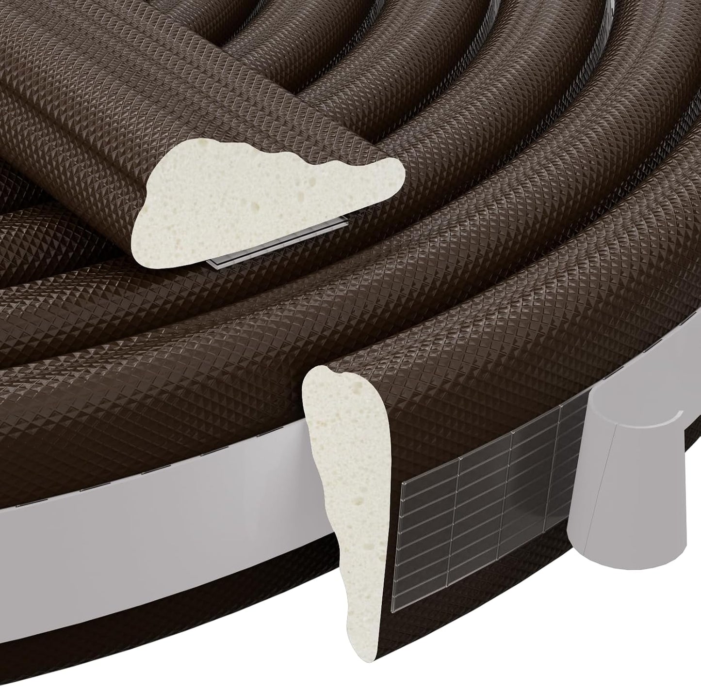 196" White Wedge Weather Stripping Door Seal, Foam Door Gap Seal | Noise & Draft Blocking, Windows & Doors Winter Insulation, Door Frame Soundproofing, Self Adhesive Weatherstrip Tape
