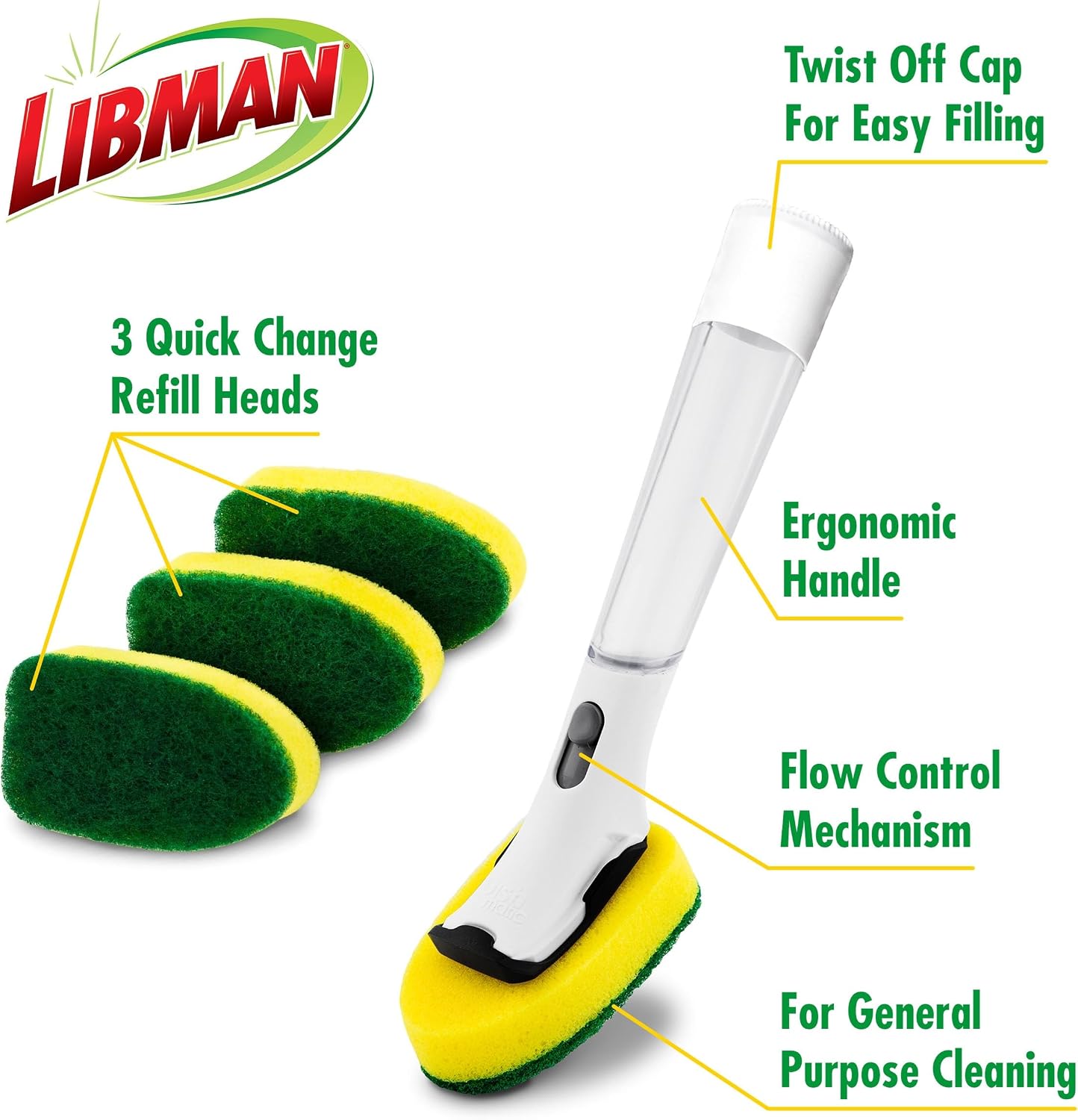 Libman Scrub Brush Kit | Cleaning Brush | Tile & Grout Brush | Small Scrub Brush | Power Scrub Brush | Carpet Brush | Bathroom Scrubber | Boot Scrubber | 3 Different Brushes Included