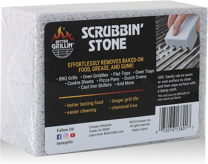Better Grillin Scrubbin Stone Grill Cleaning Brick Block | Griddle Stone | Grill Stone Cleaning Block | Barbecue Grill Cleaner for BBQ, Griddle, & Racks