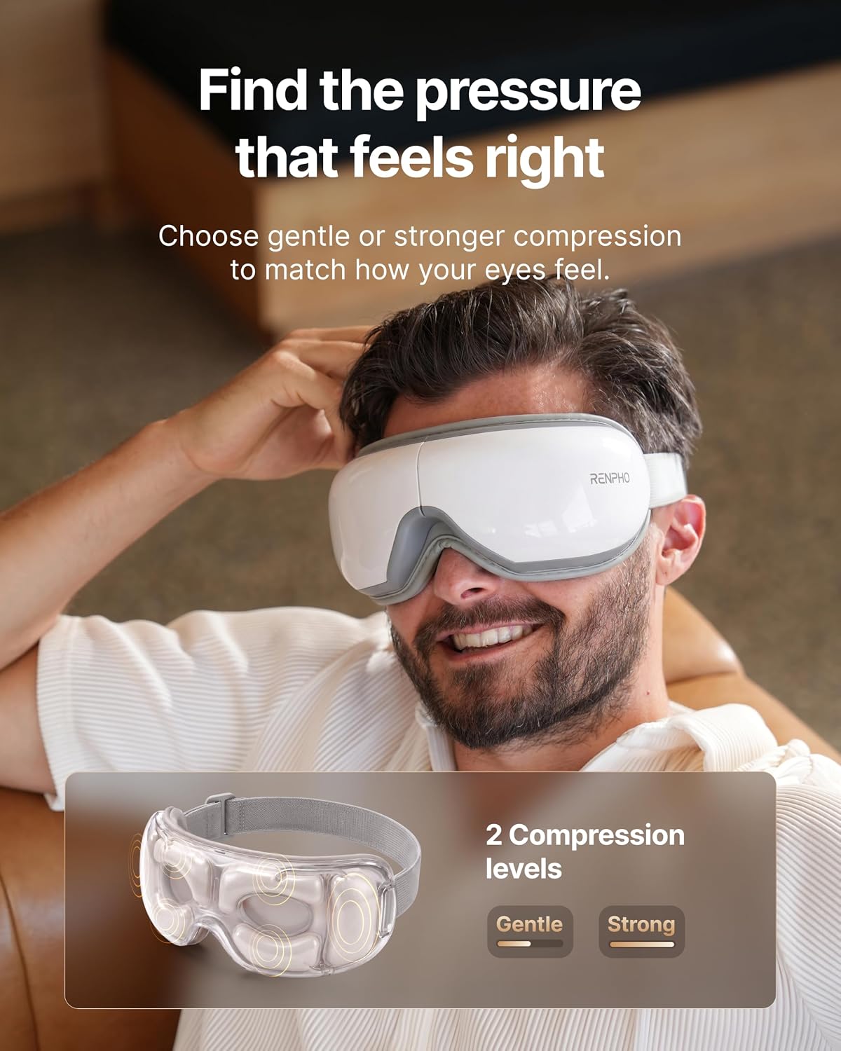 RENPHO Eyeris 1 Eye Massager with Heat, Heated Massage Eye Mask